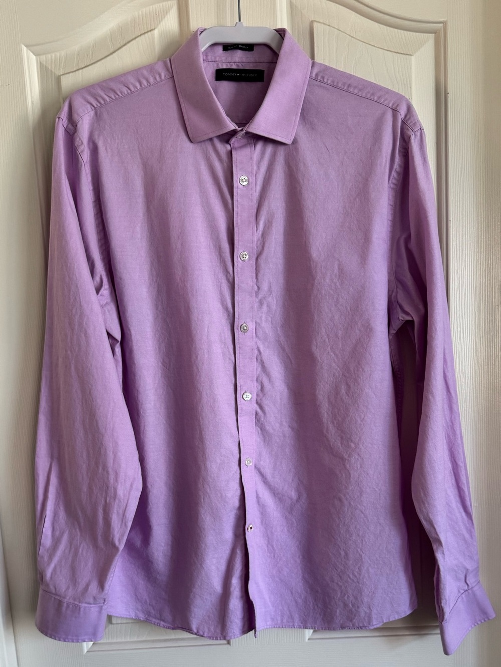 Tommy Bahama Slim Fit Stretch Men's Light Purple Long-Sleeve Button-Up Shirt